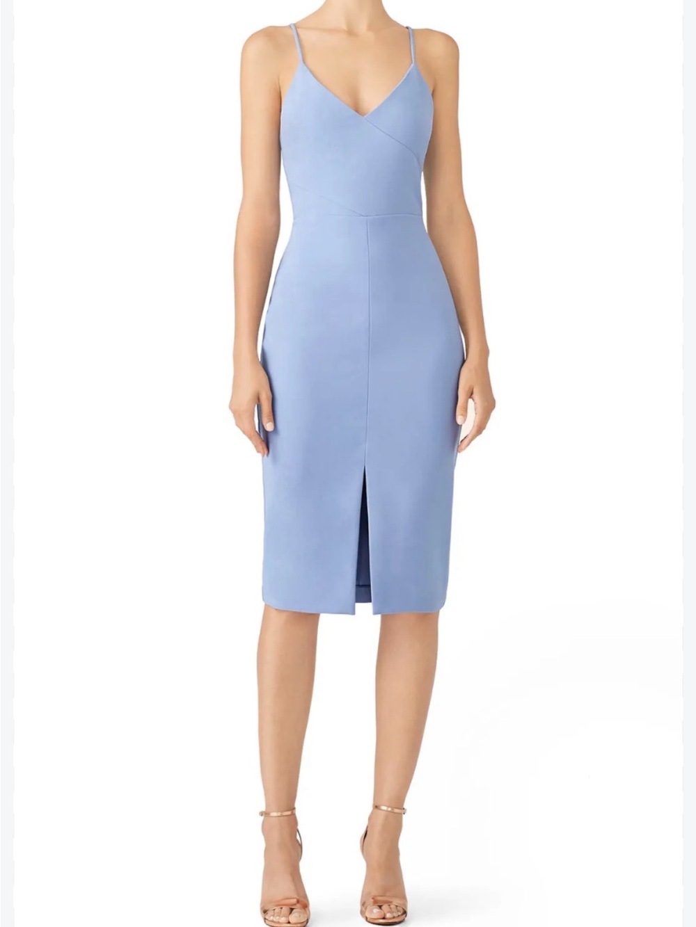 Likely Brooklyn V-Neck Midi Dress in Baby Blue Size 2 New With Tag